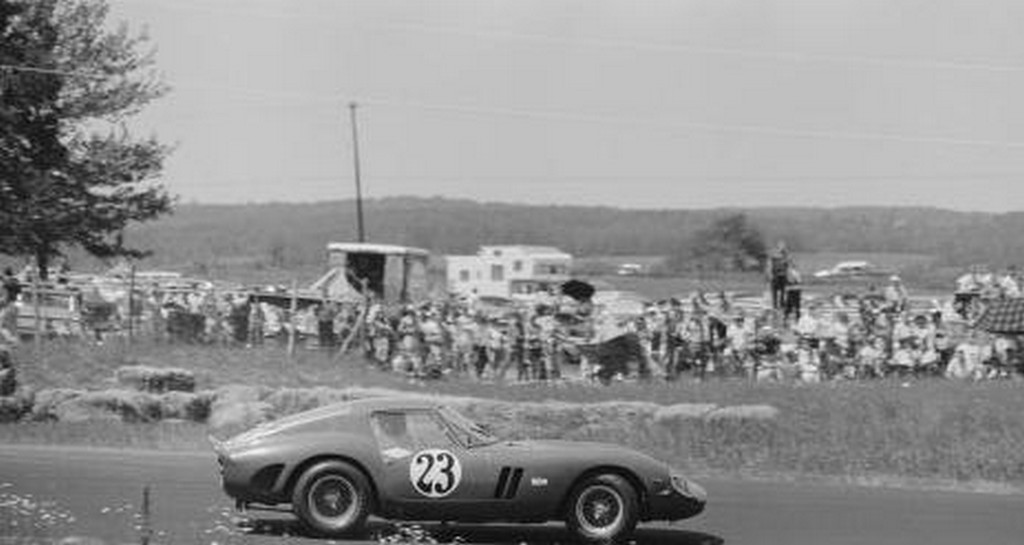 Mike Gamino in ferrari 250 gto at Watkins glen